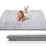 Favodormir Krabbelmatte Baby 120x120 cm, Spielmatte rutschfest, grau, weicher Kurzflor aus Flanell