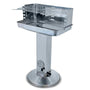 ACTIVA Pisa Säulengrill Edelstahl Holzkohlegrill 54 x 34 cm mit verchromtem Grillrost und Aschekasten