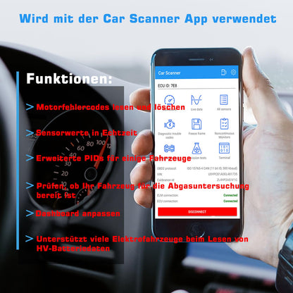 Veepeak OBDCheck BLE OBD2 Diagnosegerät Bluetooth für iOS & Android