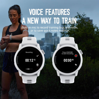 COROS PACE 4 GPS-Sportuhr mit AMOLED-Touchscreen, weiss