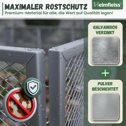 Heimfleiss Metallkomposter 750 L, verzinkter Stahl, 100x100x75 cm