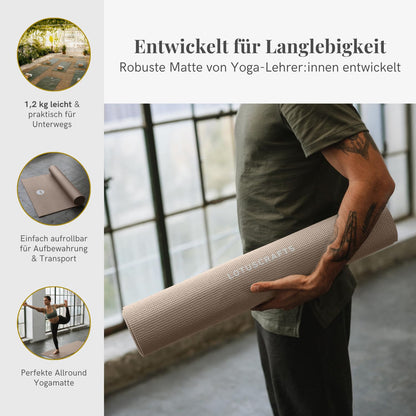 Lotuscrafts Yogamatte Mudra 5 mm, rutschfest, 183 x 60 cm
