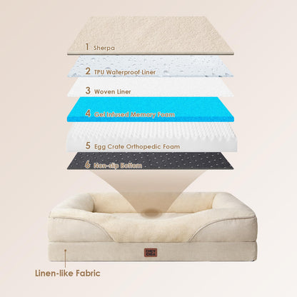 EHEYCIGA Orthopädisches Hundebett Mittelgross - Beige