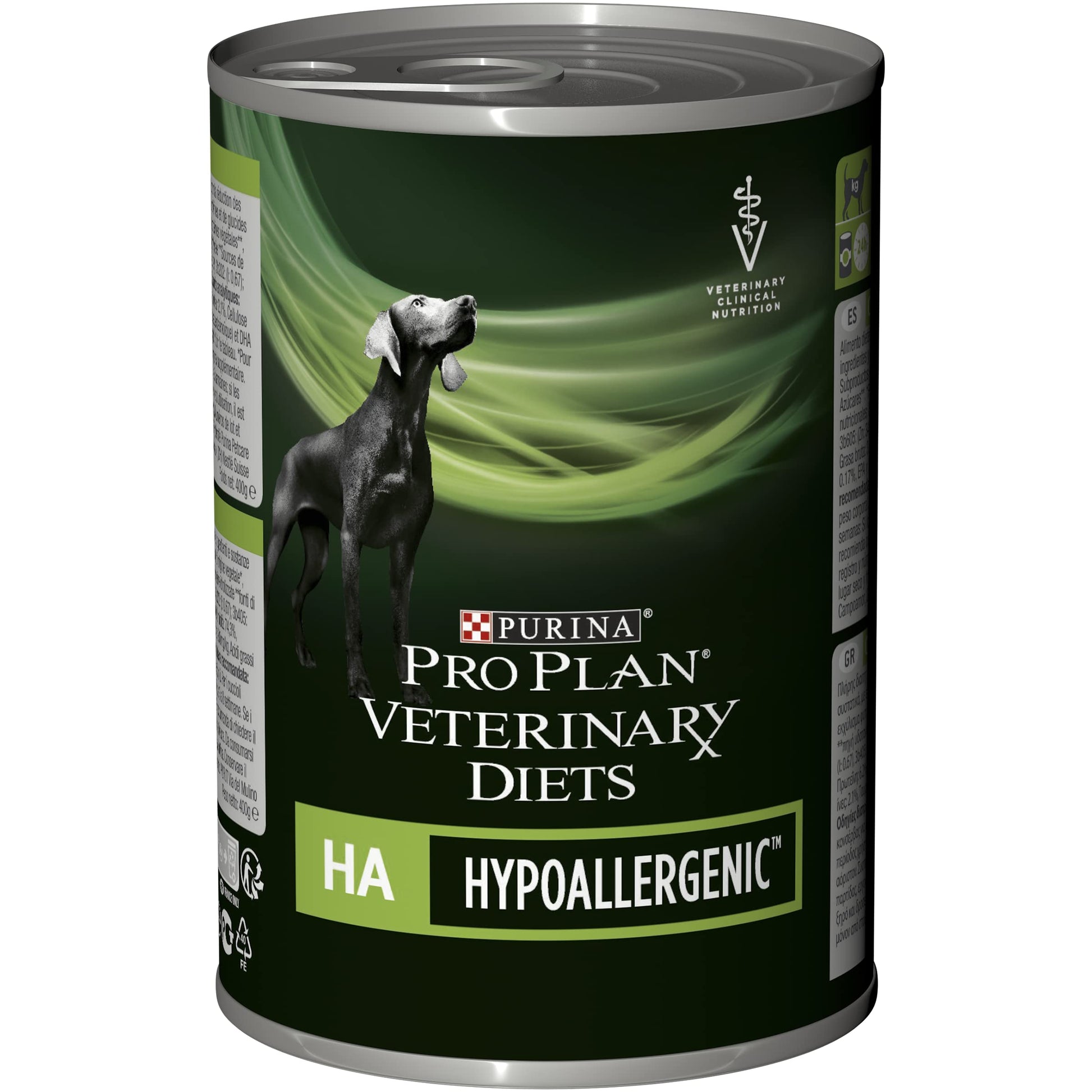 Purina Veterinary Hypoallergenic Mousse Hunde Nassfutter - 12x400g. Dosen mit brauner Mousse; Diätfutter bei Allergien.