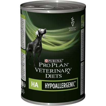 Purina Veterinary Hypoallergenic Mousse Hunde Nassfutter - 12x400g. Dosen mit brauner Mousse; Diätfutter bei Allergien.