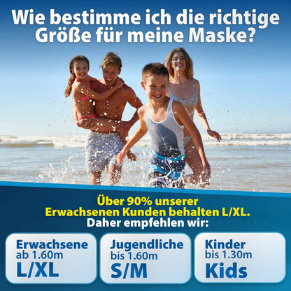 KAIMANA Schnorchelmaske K002 – Vollgesichtsmaske mit Tragetasche