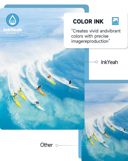 INKYEAH 62XL Druckerpatronen, kompatibel mit HP 62, Schwarz/Farbe