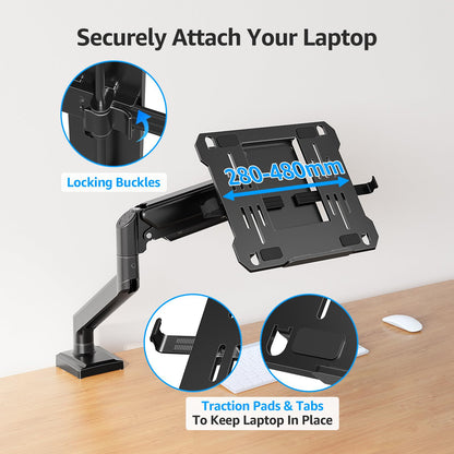 MOUNTUP EU3717 Monitorhalterung mit Laptopablage 2-in-1, bis 10 kg