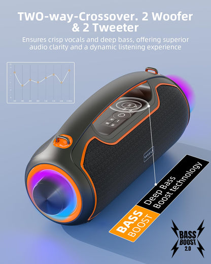 VUOPAX B48A Bluetooth Lautsprecher, 200 W, IP65, 24 h Akku
