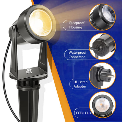 NIORSUN LED Gartenstrahler 8er-Set, warmweiss 3000K, IP67
