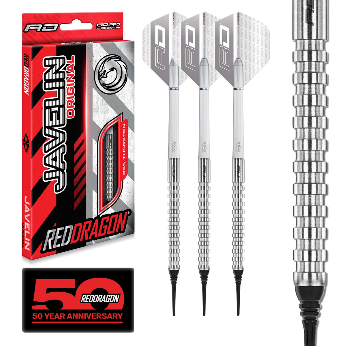 RED DRAGON Javelin Softdarts 18g – Dartpfeile Set mit 85% Tungsten