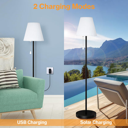Bawoo Solar Stehlampe Outdoor mit Lichtsensor, RGB, IP65