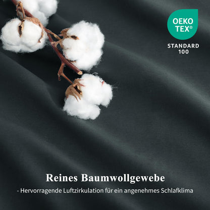 Aisbo Bettwäsche-Set 220x240 cm Baumwolle Grau 3-teilig, OEKO-TEX