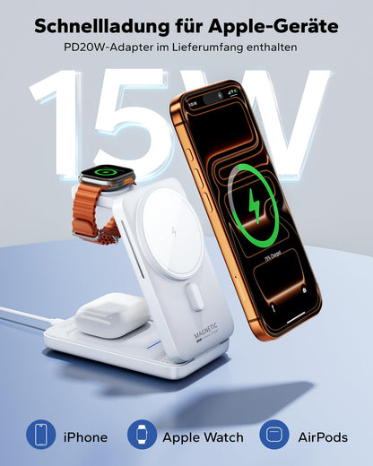 KPON S28 3-in-1 MagSafe Ladestation für iPhone, Apple Watch, AirPods