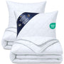Amazinggirl Ganzjahresdecke-Set 2x 135x200 + 2x 80x80 cm Microfaser, weiss, gesteppt