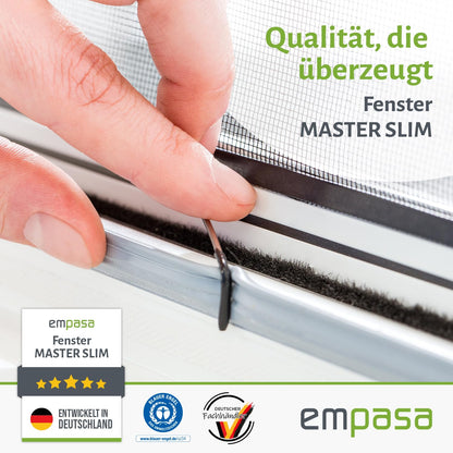 empasa Master Slim Fliegengitter Fenster, Alurahmen, weiss, 130x150