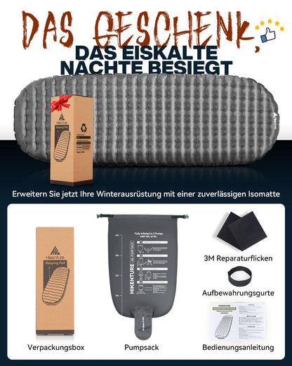 HIKENTURE 6.2 R-Wert Camping Isomatte - ultraleicht 8cm A1