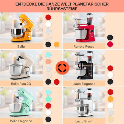 Klarstein Knetmaschine Küchenmaschine 1300W - 5L Schüssel