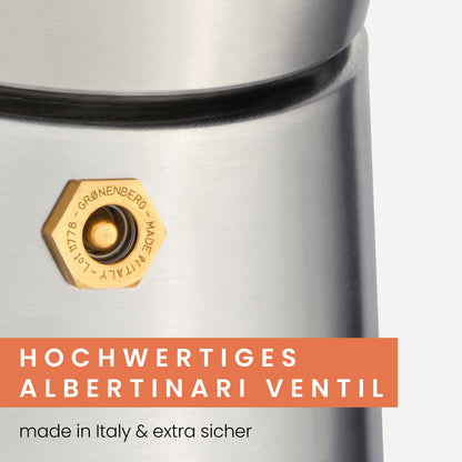 Groenenberg Espressokocher Edelstahl, induktionsgeeignet, 4-6 Tassen