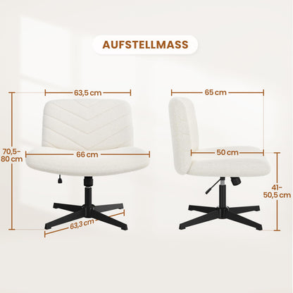 Yaheetech Schneidersitz Bürostuhl Schreibtischstuhl - Elfenbein