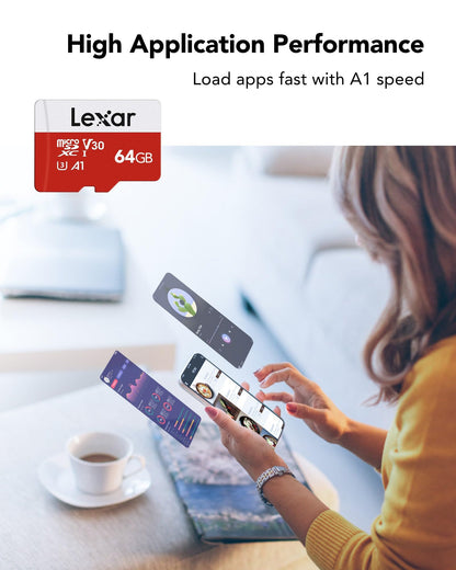 Lexar microSD Speicherkarte 64GB 3er-Pack UHS-I U3 mit SD-Adapter