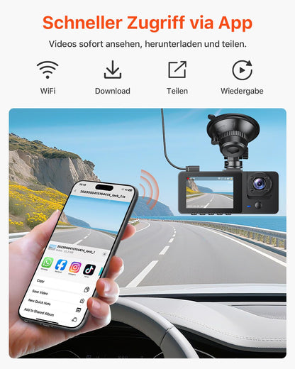 Bestsee M22pro 3-Kanal Dashcam Auto vorne hinten innen, 2.5K