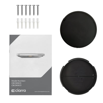 CIARRA Dunstabzugshaube 60cm Unterbauhaube – Abluft Umluft Silber