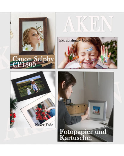 Aken KP-108IN Fotopapier und Kartuschen Set für Canon Selphy