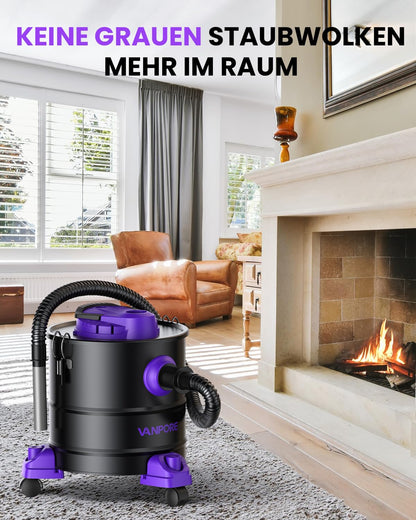 VANPORE Aschesauger 20L 1200W - Kaminstaubsauger Lila