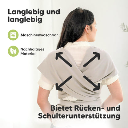 KeaBabies Babytragetuch ergonomisch ab Geburt, Stone Gray