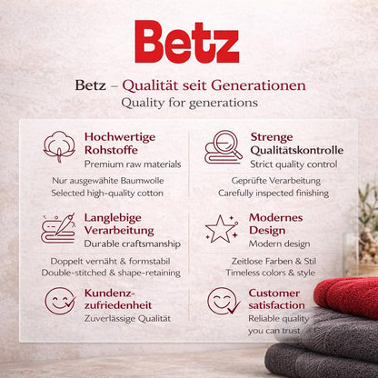 Betz Premium Handtuch-Set 12-teilig, Baumwolle, rubinrot/graphit