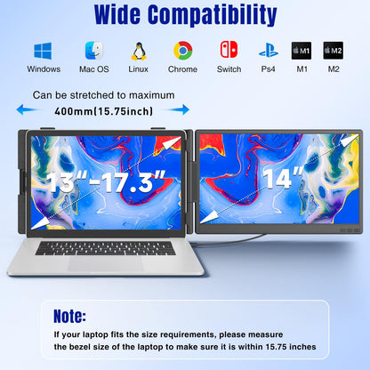 KEFEYA Laptop Bildschirm Erweiterung 14 Zoll FHD 1080P IPS Monitor