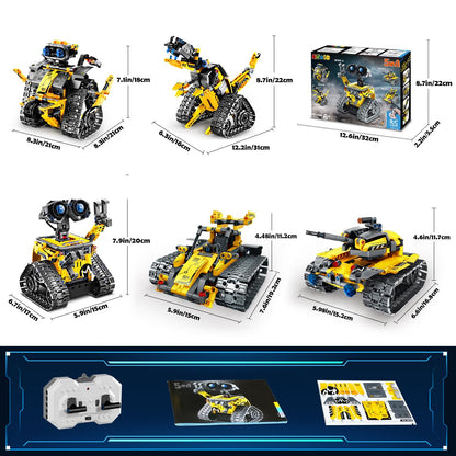 HiWEEGO Technik Roboter Bausatz 5-in-1 mit Fernbedienung und App