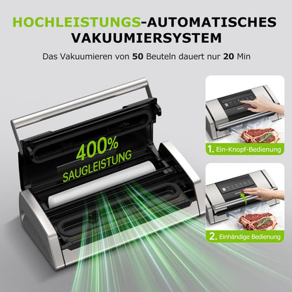 Bonsenkitchen Vakuumiergerät VS5100 mit Schneider und Beutelclip