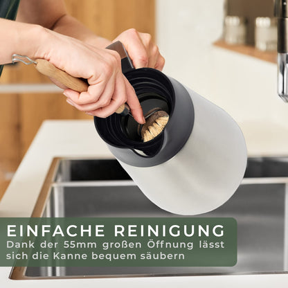 WALDWERK Thermoskanne 1,5 L – doppelwandige Edelstahl-Isolierkanne