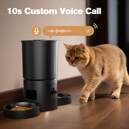 AONBOY Futterautomat Doppelnapf Katze WiFi - 5L Schwarz