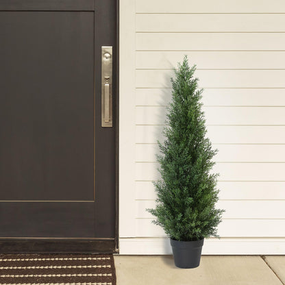 CROSOFMI Kunstpflanze Zedernbaum 95 cm im Topf, 2er-Set