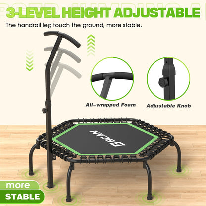 BCAN Fitness Trampolin Erwachsene Ø 122 cm - T-Griff