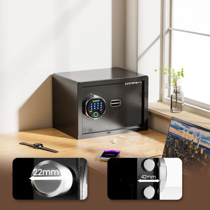 KornerBatl HTA-25F Tresor mit Fingerabdruckschloss und Silent-Modus