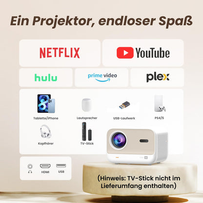 Yaber L2s Heimkino Beamer – 1080P, JBL Sound, Autofokus