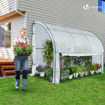 VOUNOT® Anlehngewächshaus Tomatengewächshaus 300x100x180cm