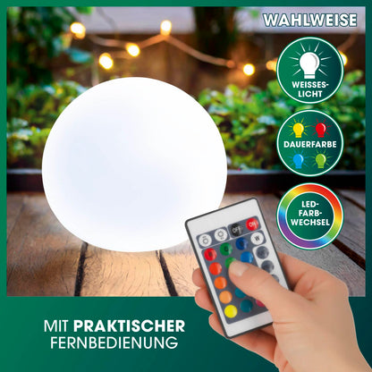 EASYmaxx LED Solarleuchte Dekokugel 3er-Set mit Fernbedienung