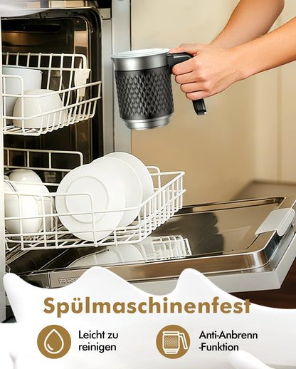 Rafow Milchaufschäumer D02, elektrisch, 5-in-1, schwarz