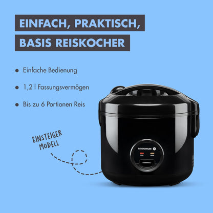 REISHUNGER Reiskocher & Dampfgarer Keramik 1.2L - Grau