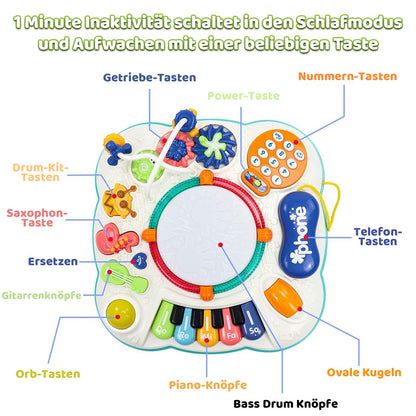 Fajiabao Musikspieltisch Baby 6 in 1 Musikspielzeug ab 1 Jahr