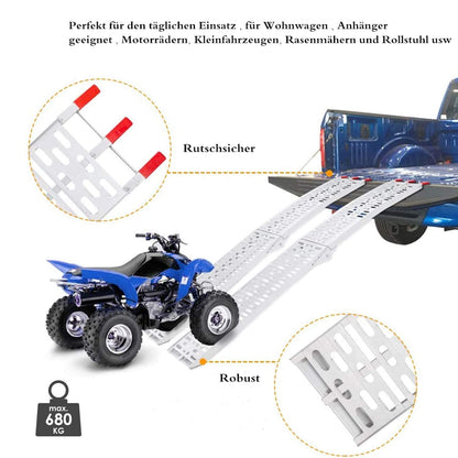 Lospitch Auffahrrampe Alu klappbar 2er Set Verladerampe 680 kg
