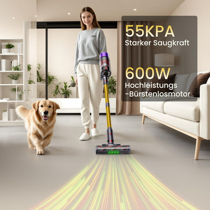 ISWEEPR X7 Akku-Staubsauger kabellos mit LED-Display, 600 W, 55 kPa