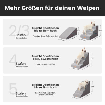 Gardner Pet Hundetreppe 3 Stufen, Schaumstoff mit wasserdichtem Bezug