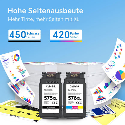 Cebhink PG-575 CL-576 XL Tintenpatronen kompatibel für Canon Pixma