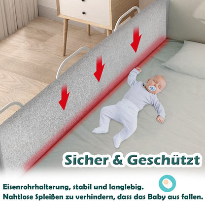 LZQ Bettgitter Rausfallschutz höhenverstellbar 200 cm Grau